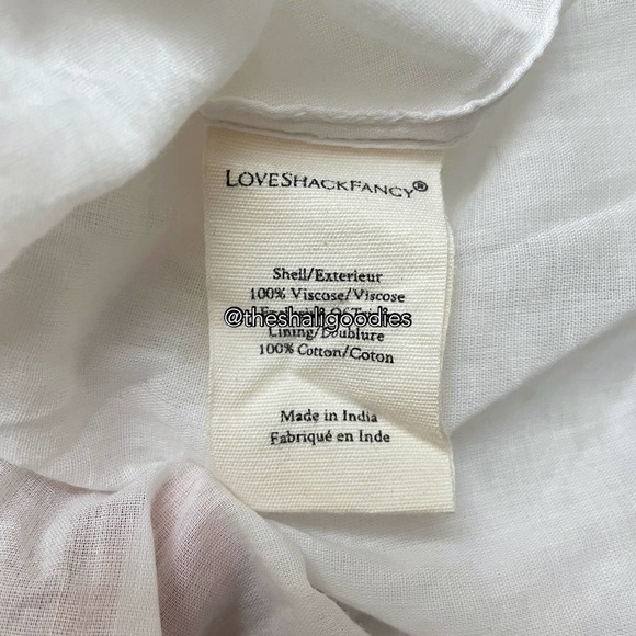 LOVESHACKFANCY Helena Dress White Eyelet Embroidered Midi - Picture 10 of 10